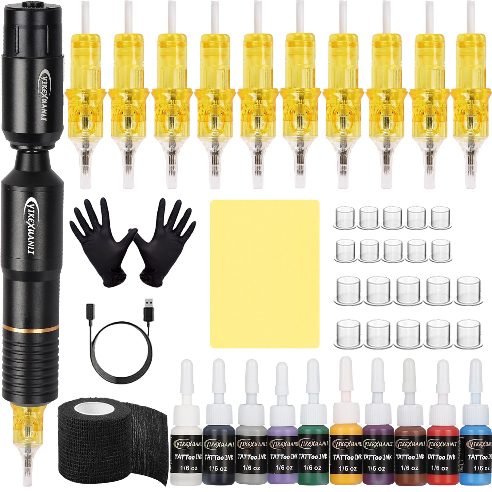 yikexuanli yellow Diamond Series Tattoo Pen Set