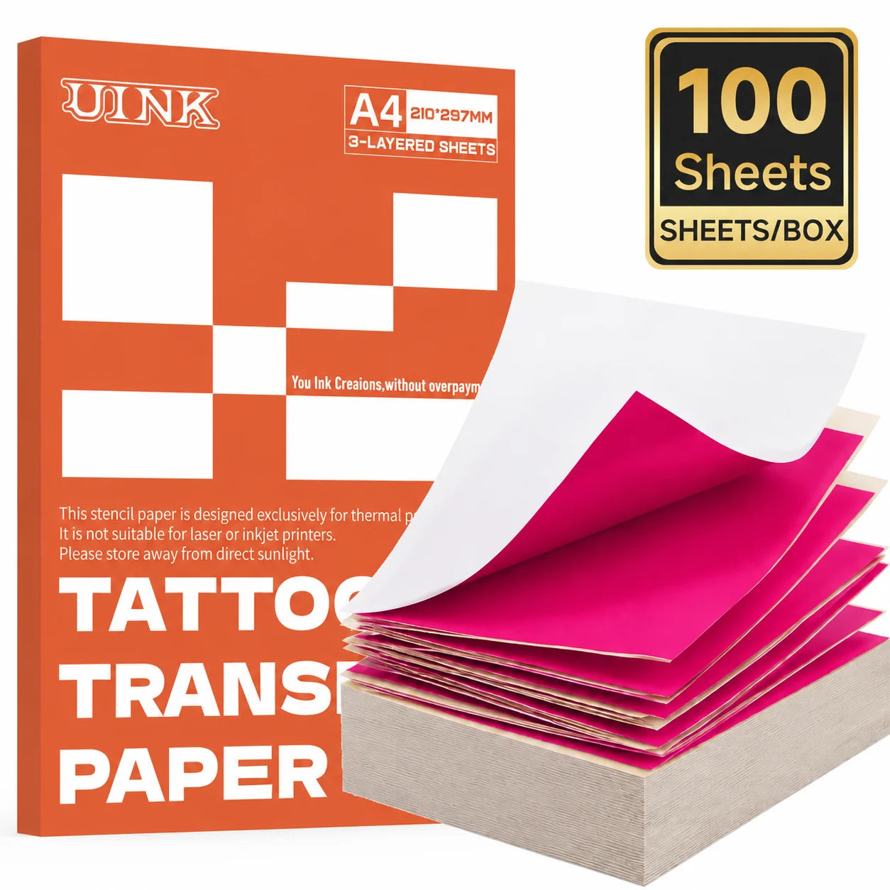 A4 Tattoo Transfer Paper – 100 Sheets