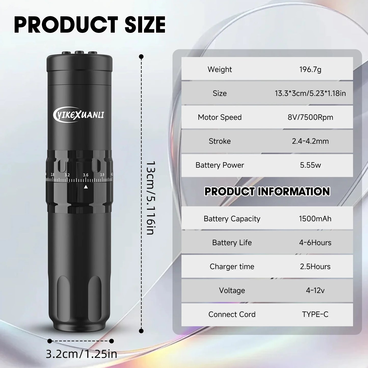 T1 Pro Adjustable Stroke Wireless Tattoo Pen